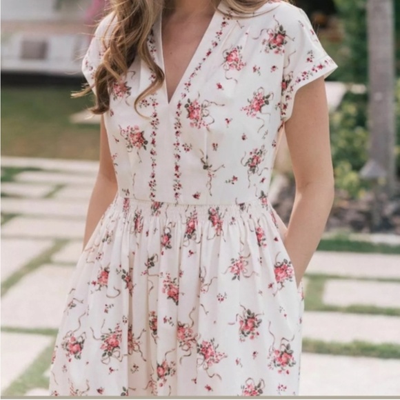 ⭐️Cecily Poplin Picnic Hipster Boho Elegant Classy Chic Party Coquette Art Dress - Picture 1 of 5